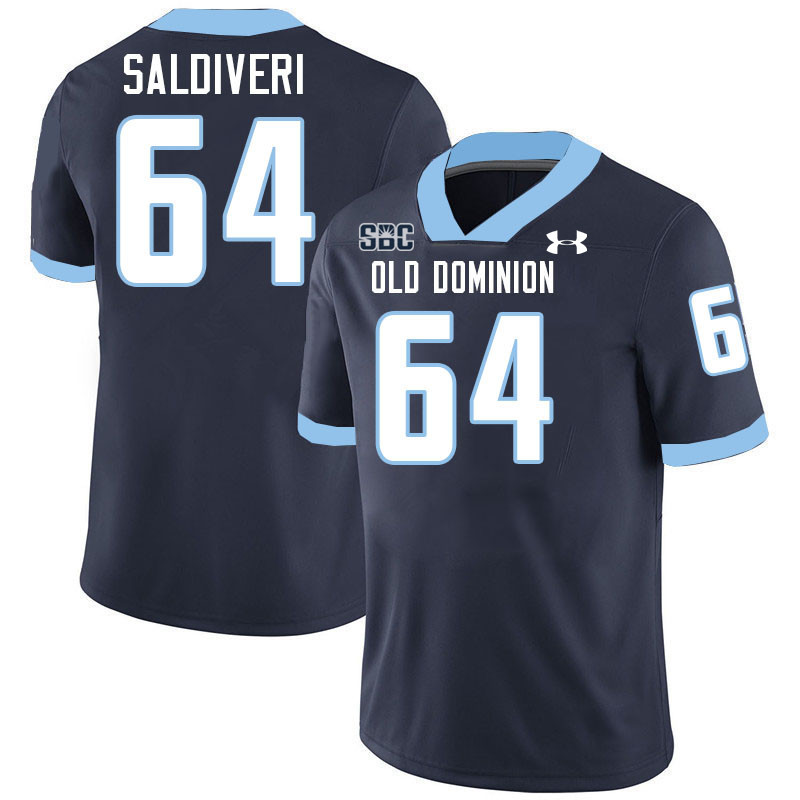 #64 Nick Saldiveri Old Dominion Monarchs College Football Jerseys Stitched-Navy